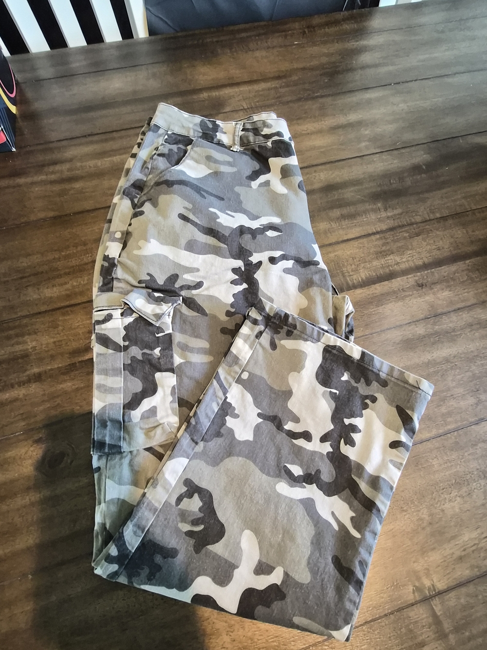 Gray Camouflage Cargo Pants
